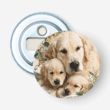 Golden Retriever Family Puppies Vintage Christmas