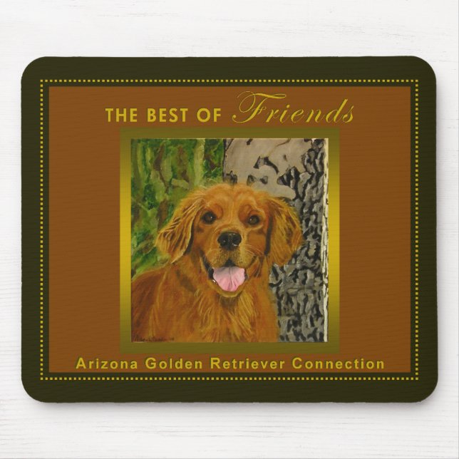 Golden retriever Mousepad da azeitona clássica & (Frente)