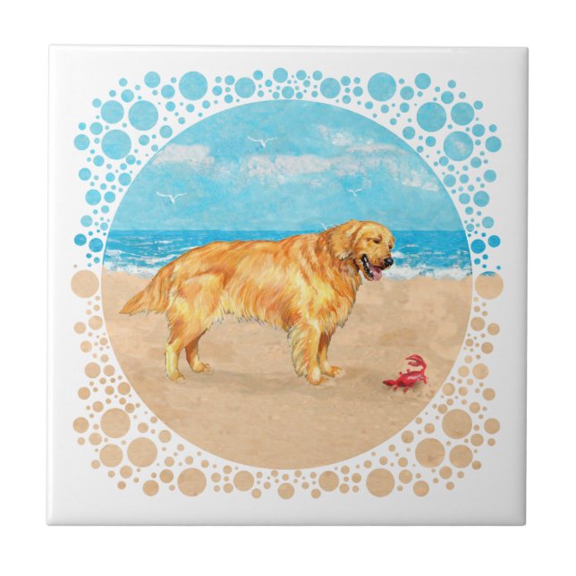 Golden Retriever na Praia (Frente)