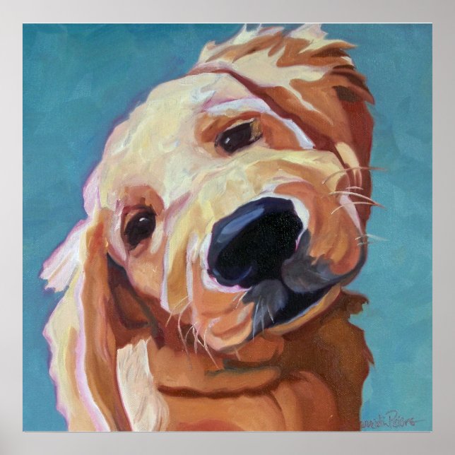 Golden Retriever Puppy Art Poster (Frente)