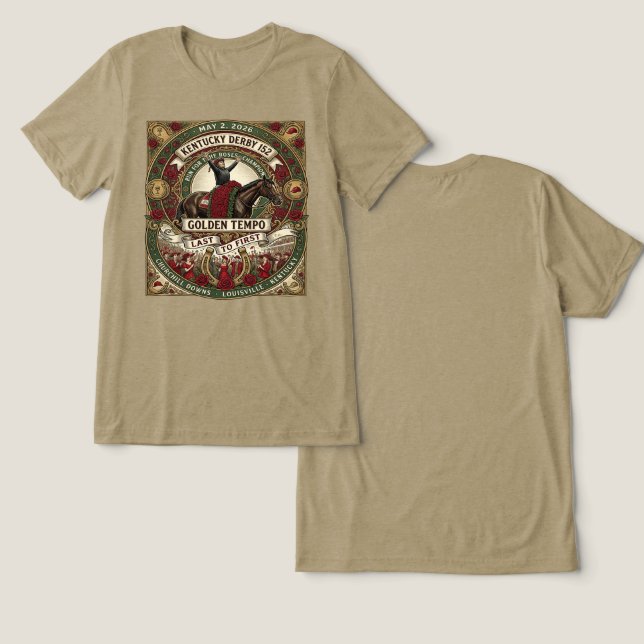 Golden Tempo - Último a Primeiro - Kentucky Derby  (Design Frente e Verso)