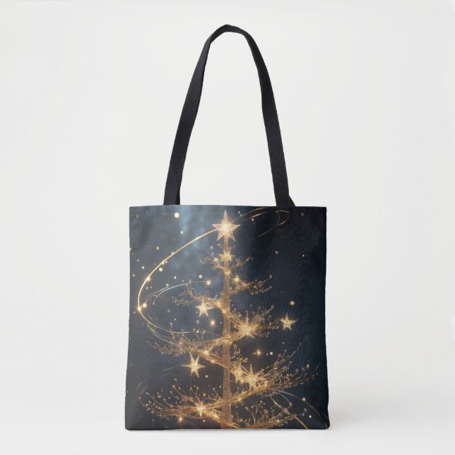 Golden Tree Glam Holiday Tote Bag (Frente)