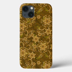 Golden vintage floral pattern