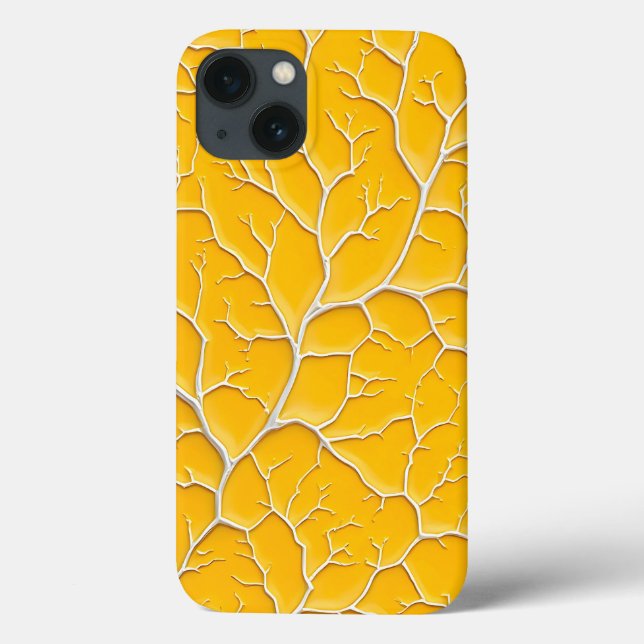 Golden Yellow iPhone Case Vein Design Bold (Verso)