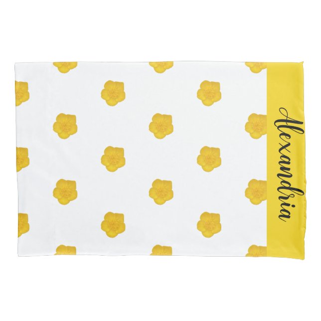Golden Yellow Wildflower Photo pillow case  (Frente)