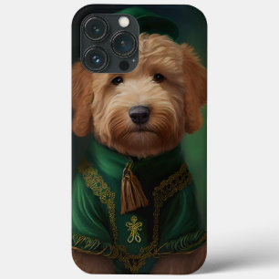 Goldendoodle Cachorro vestido de Dia de São Patríc