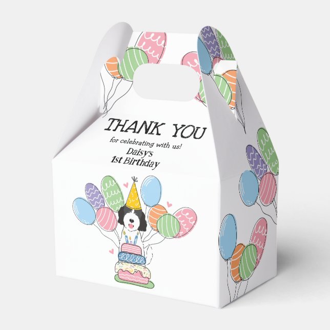 Goldendoodle Dog Aniversário Obrigado Caixa Favorá (Frente)