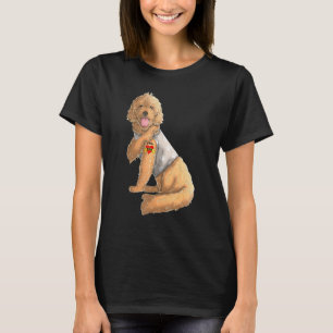 Goldendoodle Eu Amo Mamãe Tatuagem Camiseta de cão