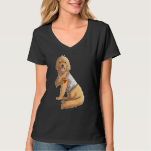 Goldendoodle Eu Amo Mamãe Tatuagem Camiseta de cão