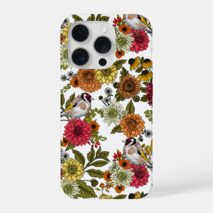Goldfinches e flores