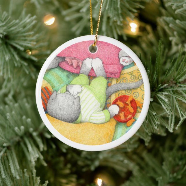 GOLDFISH CRACKERS GATINHO Ornamento do Círculo Cer (Árvore)