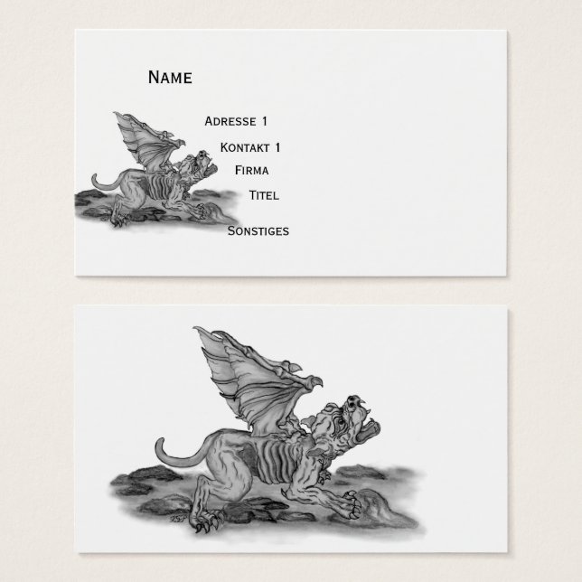 Golem Gargoyle, design preto e branco (Frente & Verso)