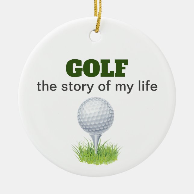 Golf, a história da minha vida, enfeite cerâmico e (Frente)