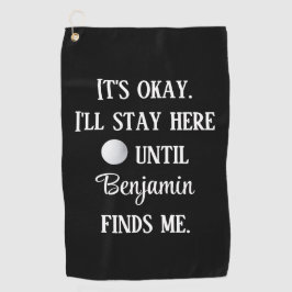 Golf Ball Black White Typografia Branca Engraçada