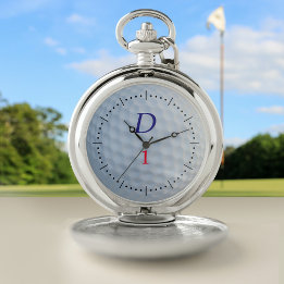 Golf Ball Dimples Golfer Monogramas Pocket Watch