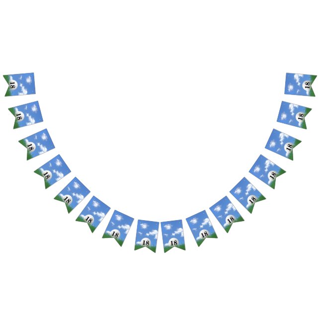 Golf Ball para Bandeiras Bunting do 18º aniversári (Todos)