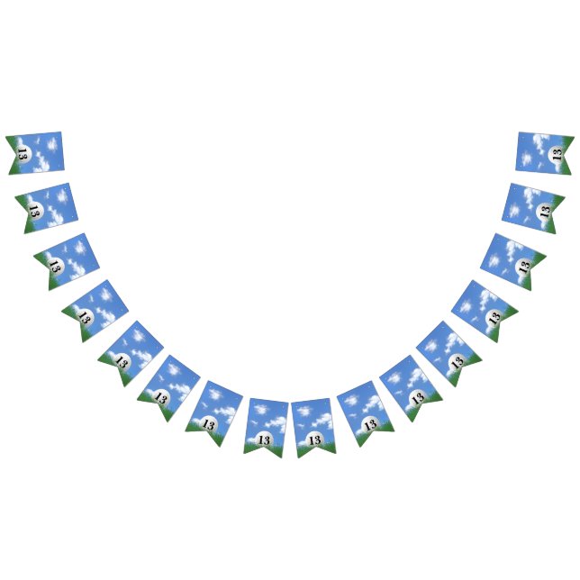 Golf Ball para Bandeiras de Bunting de 13 aniversá (Todos)