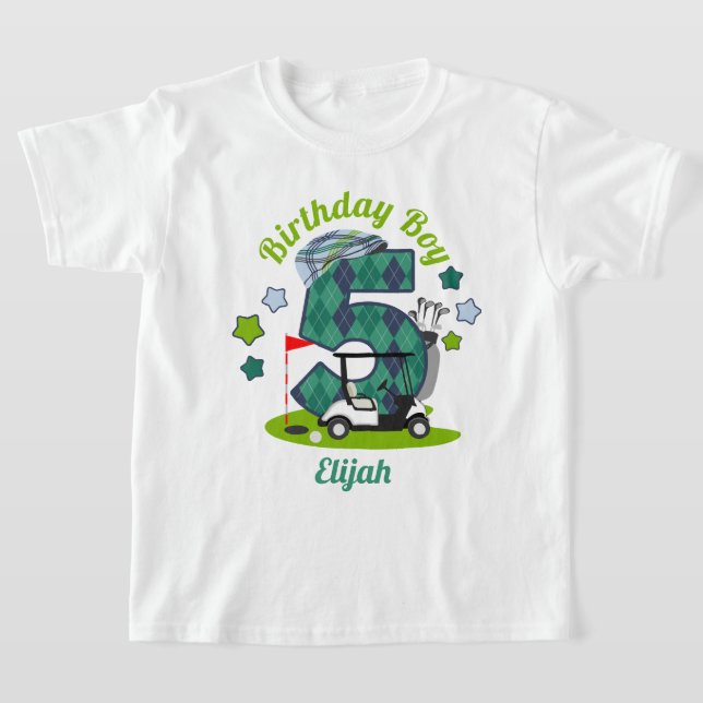 Golf Birday Boy Shirt Quinta Camisa De Golfe (Postura )