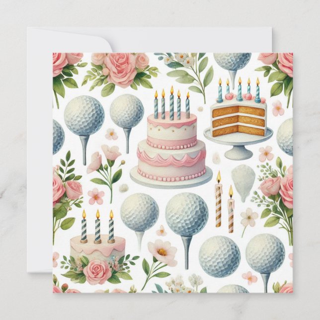 Golf Birthday temático para Lady Girl Pink Lover (Frente)