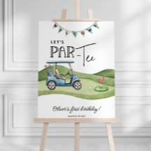 Golf Birthday Welcome Sign, any age, Let's par-tee