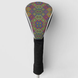 Golf club head cover with a colorful
