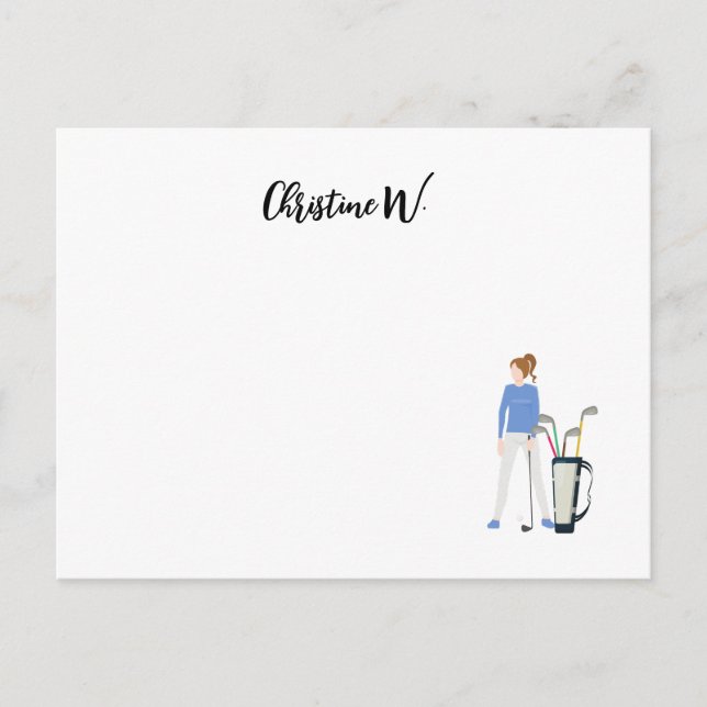 Golf com nome para cartão de nota de golfista femi (Frente)