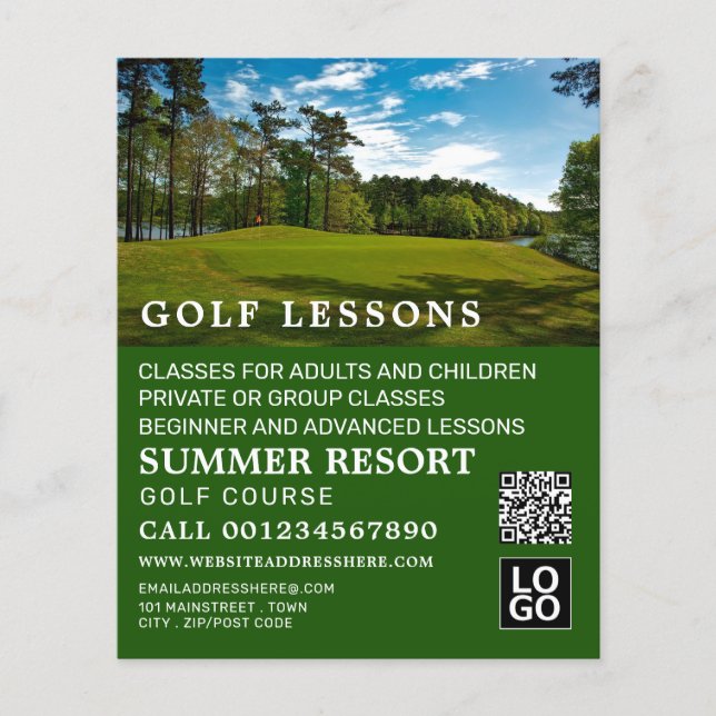 Golf Course, GoIf Lesson Advertising Flyer (Frente)