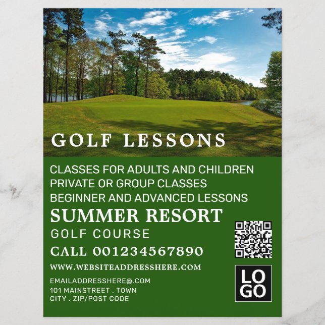Golf Course, GoIf Lesson Advertising Flyer (Frente)