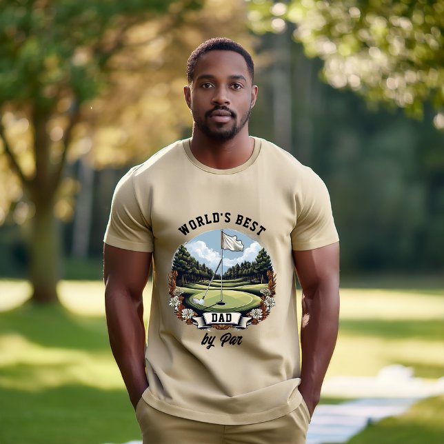 Golf Course World's Best Pai by Par (Golf Course with Club and Golf Ball "World's Best Dad by Par" Tri-Blend Shirt)