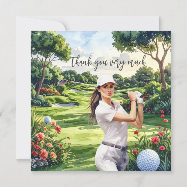 Golf Fairway Gratidão: Cartão de Agradecimento (Frente)