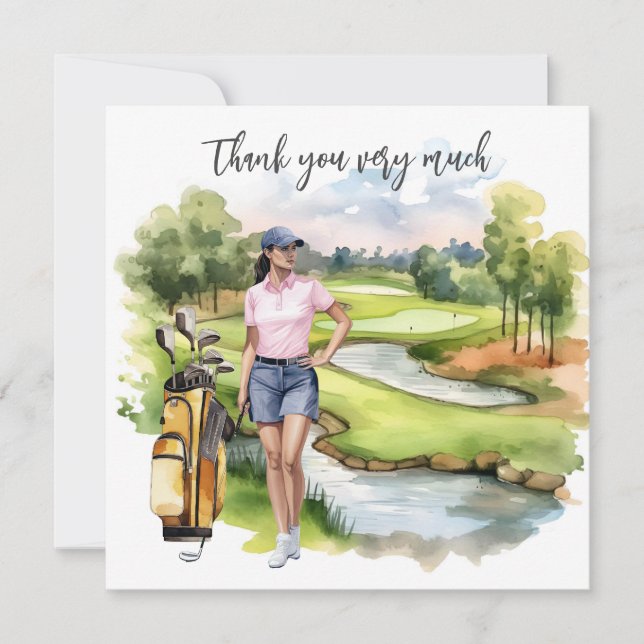 Golf Fairway Gratitude: Cartões de agradecimentos (Frente)