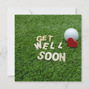 Golf, fique bem logo com texto e bola em verde