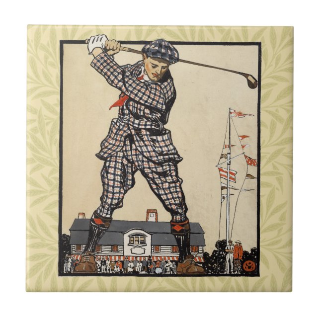 Golf Golfer Vintage Antiguamente Golfe (Frente)