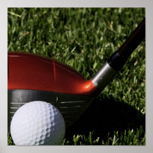 Golf Iron and Ball Impressão