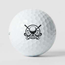 Golf monogram Customized name crossed Golf clubs
