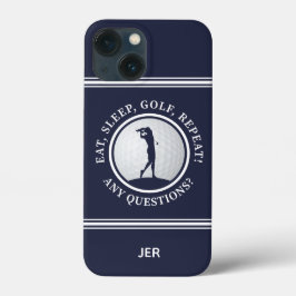 Golf Monograma Golfer Modern Sports Pro Blue Cué