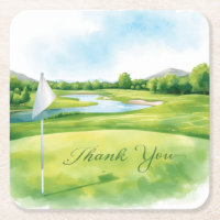 Golf Obrigado Porta-Copos | Campo de Golfe Elegant