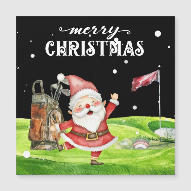 Golf Papai Noel com bolas de golfe em verde (Frente)
