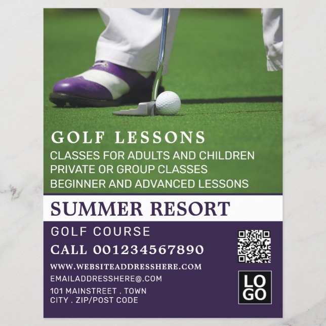 Golf Putt, GoIf Lesson Advertising Flyer (Frente)