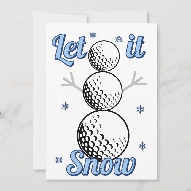 Golf Snowman Deixe Nevar Cartão de Férias Plano (Frente)