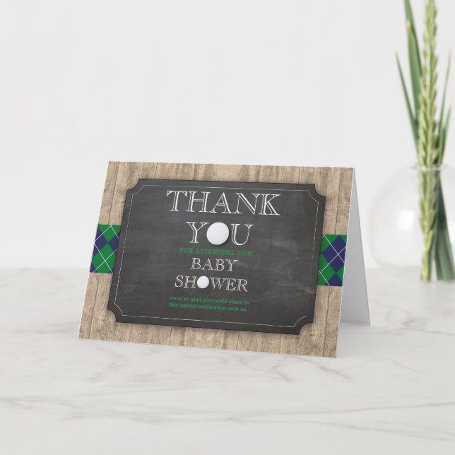 Golf Themed Chá de fraldas Obrigado Cartões (Frente)