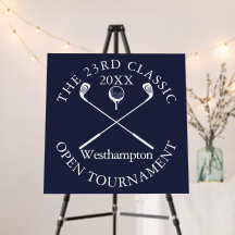 Golf Tournament Classic Event Navy Blue Sign