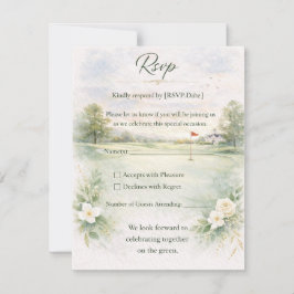 Golf Wedding RSVP Card | Teeing Off Forever 