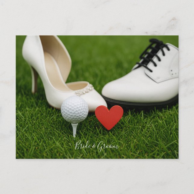 Golf Weding Cartão de Golfe com bola de golfe com  (Frente)