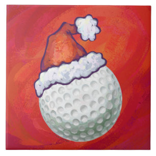 Golfe Ball em Santa Hat em Vermelho