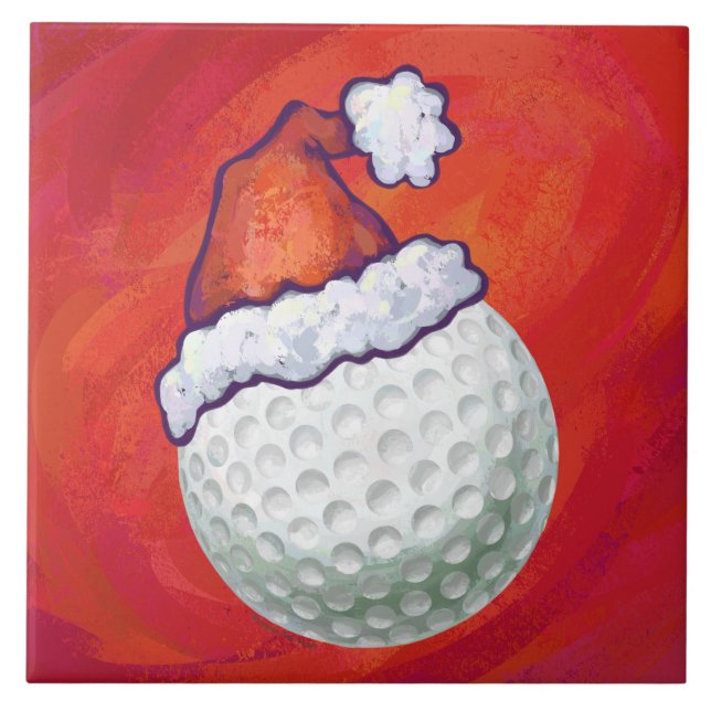 Golfe Ball em Santa Hat em Vermelho (Frente)