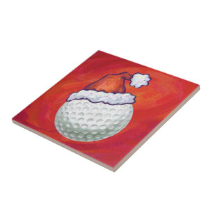 Golfe Ball em Santa Hat em Vermelho