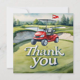 Golfe com curso de agradecimento estilo aquarela