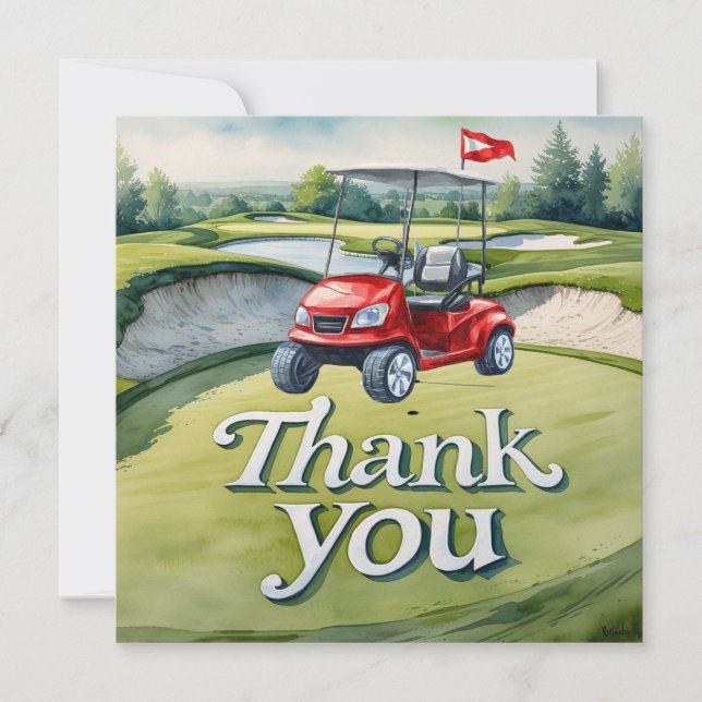 Golfe com curso de agradecimento estilo aquarela (Frente)