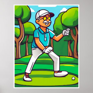 Golfe E Bola Encontrada - Impressão De Arte De Gol